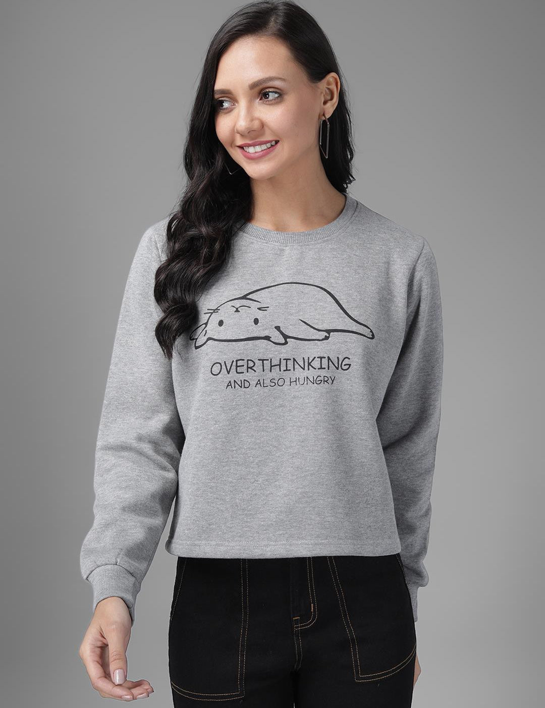 KOTTY Full Sleeve Solid Women Sweatshirt 
