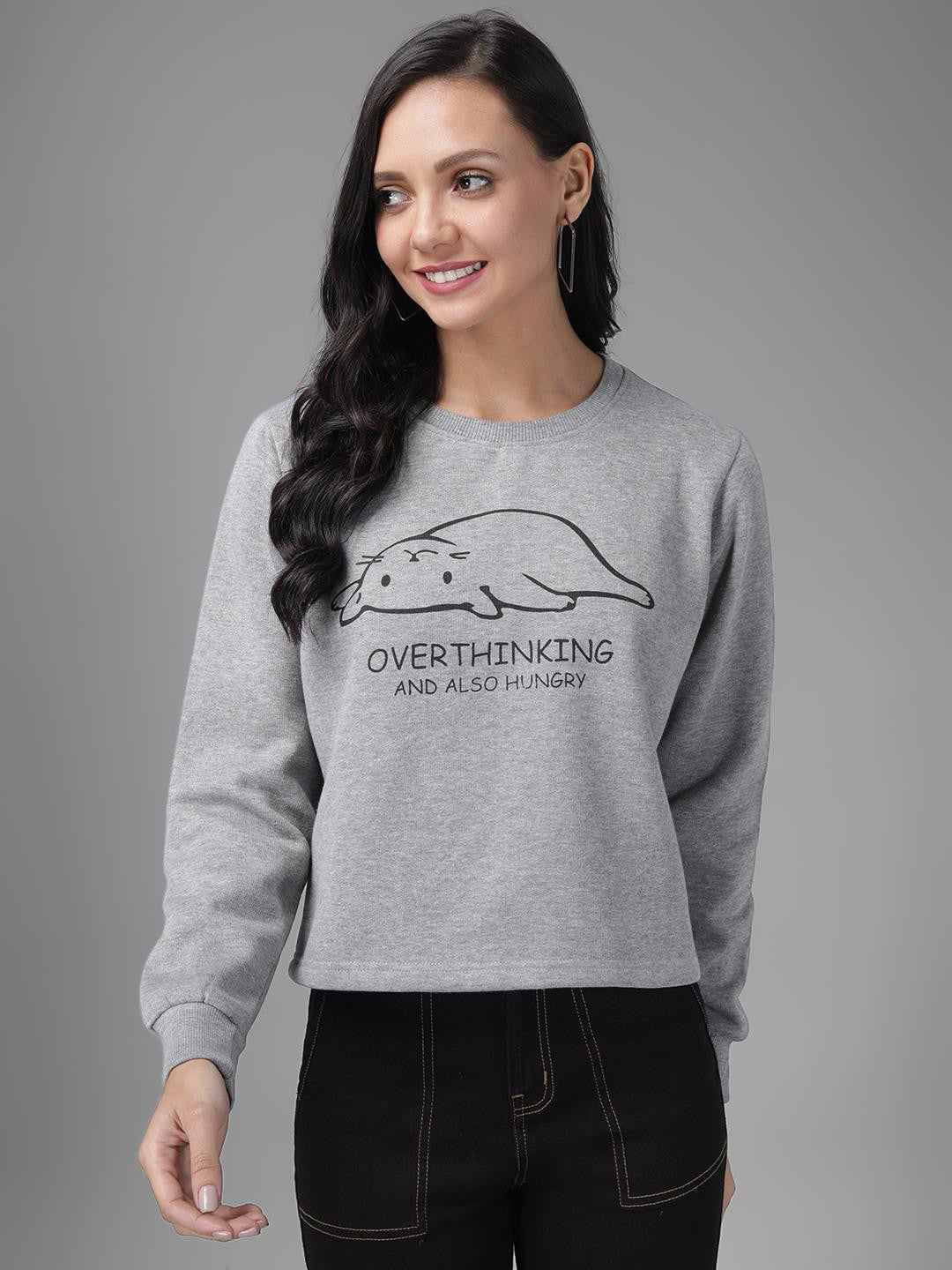 KOTTY Full Sleeve Solid Women Sweatshirt 