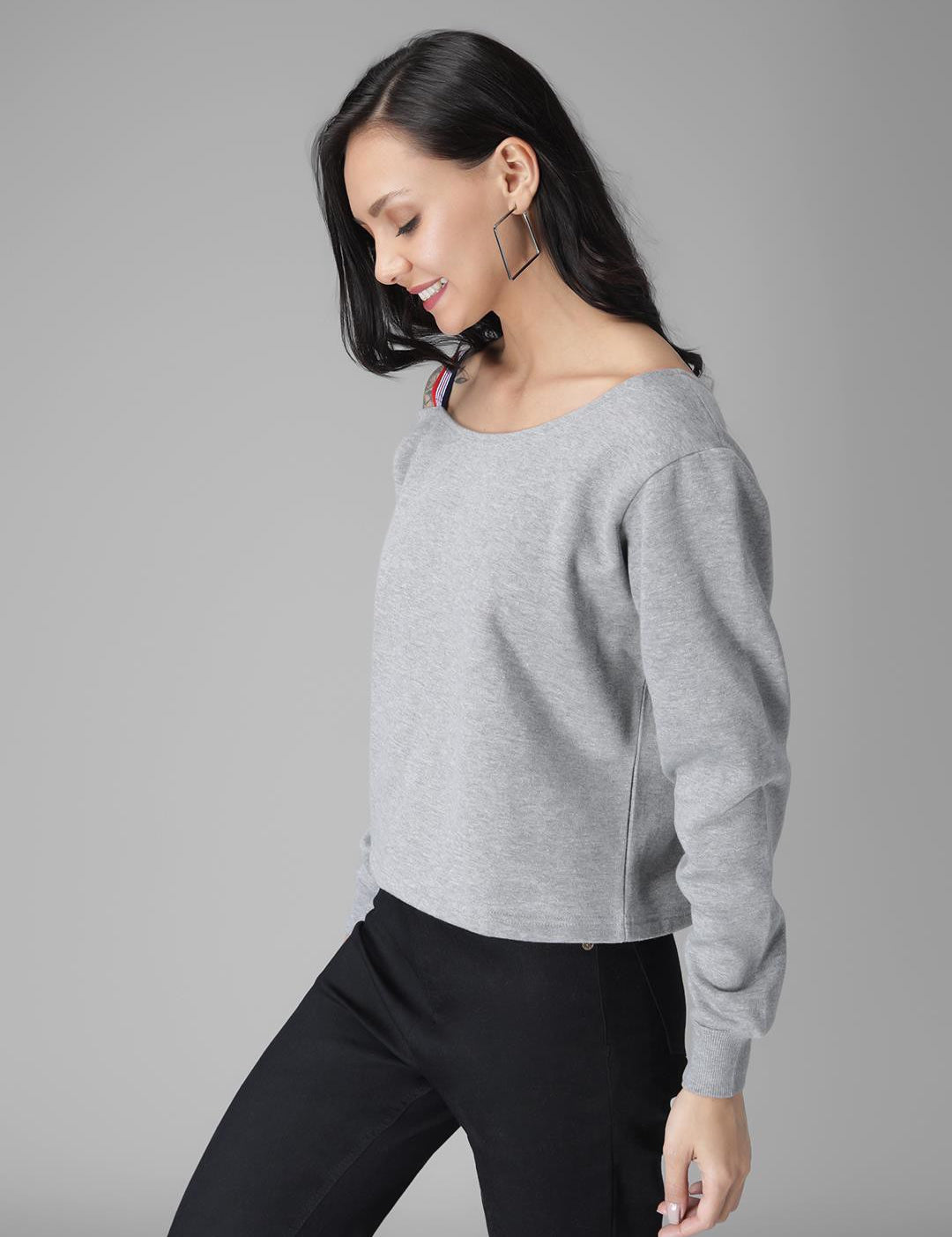 KOTTY Full Sleeve Solid Women Sweatshirt 