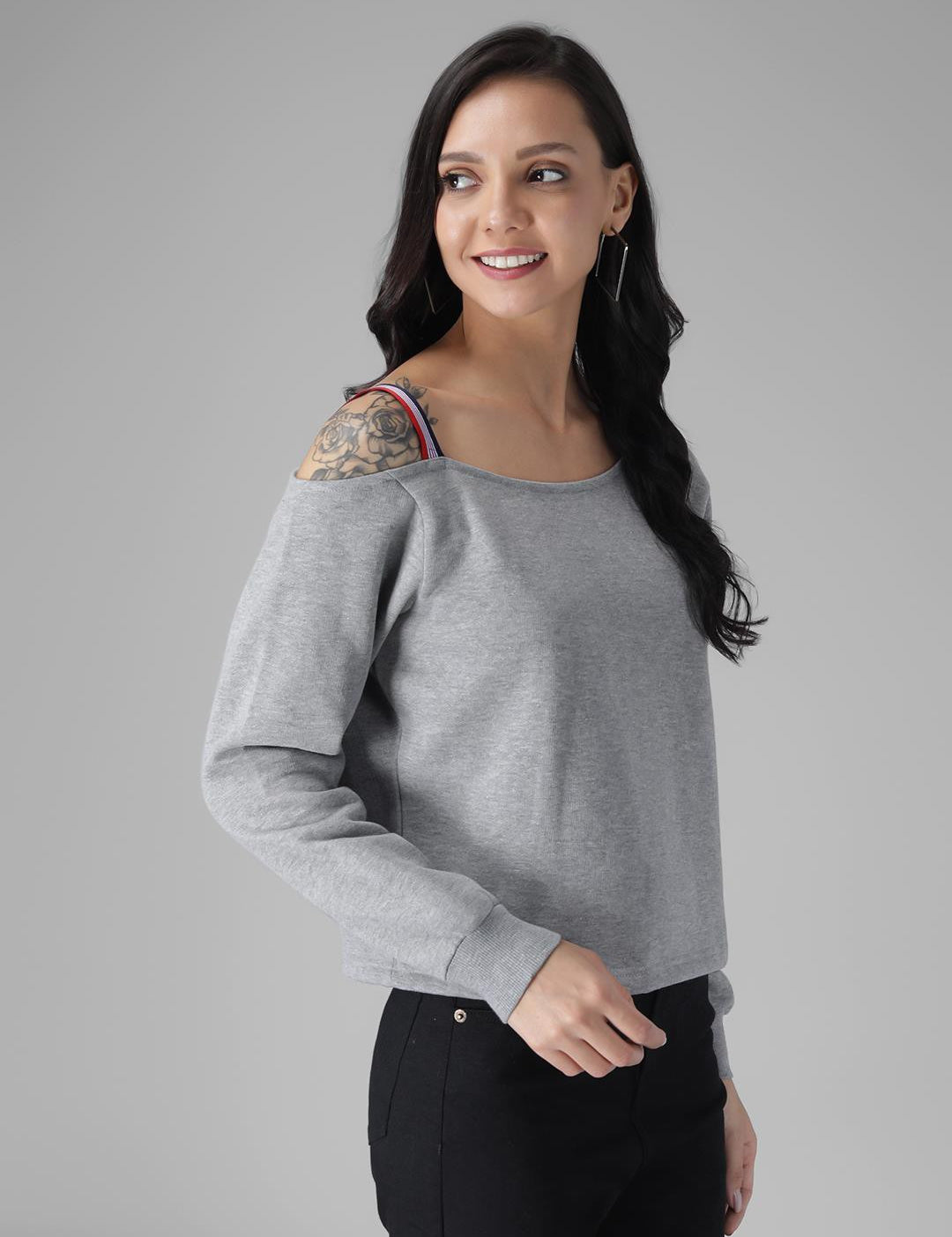 KOTTY Full Sleeve Solid Women Sweatshirt 