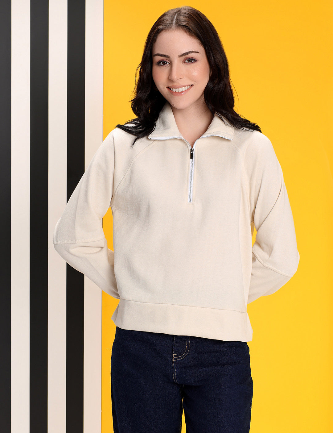 KOTTY Women Full Sleeve Solid Sweatshirt