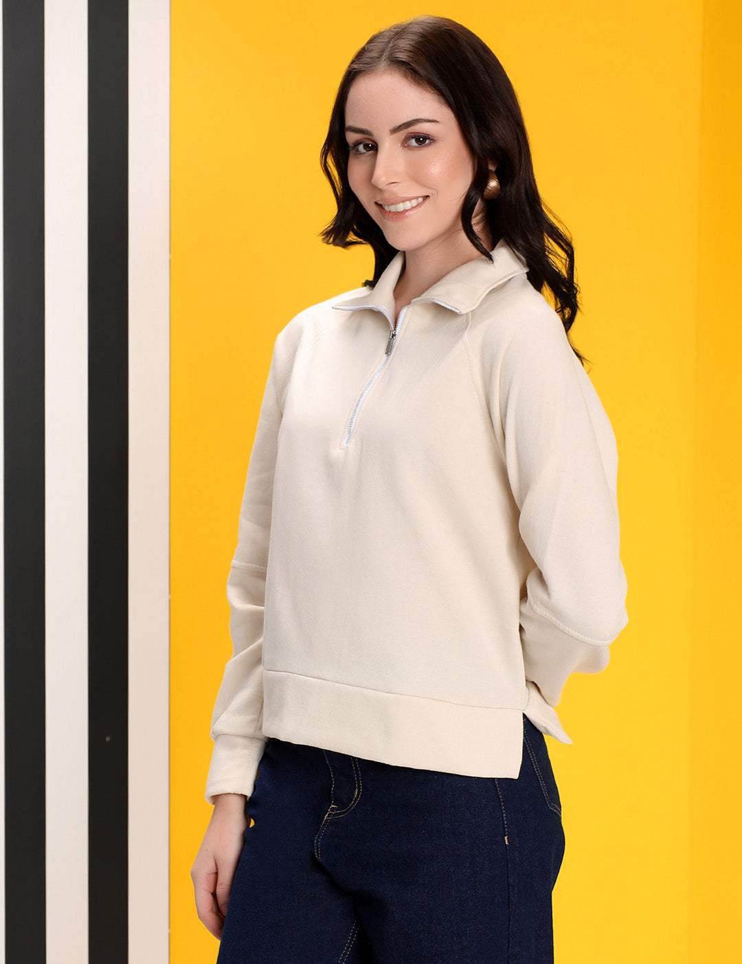 KOTTY Women Full Sleeve Solid Sweatshirt