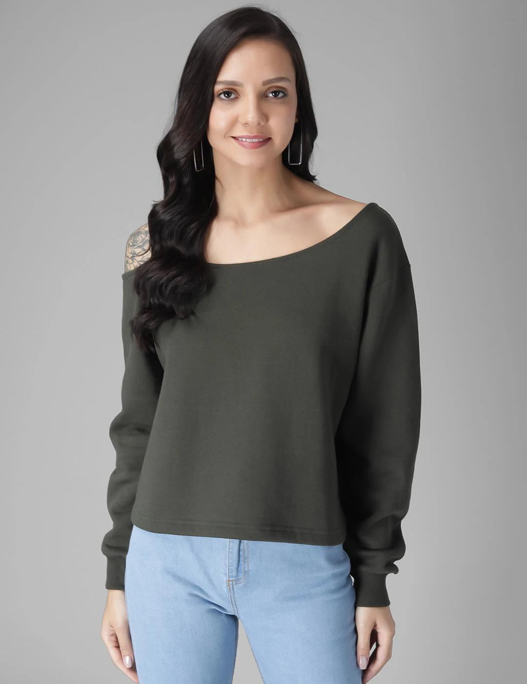 KOTTY Full Sleeve Solid Women Sweatshirt 