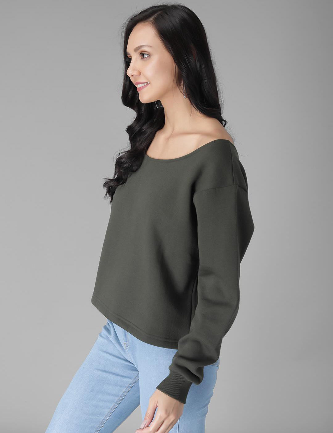 KOTTY Full Sleeve Solid Women Sweatshirt 
