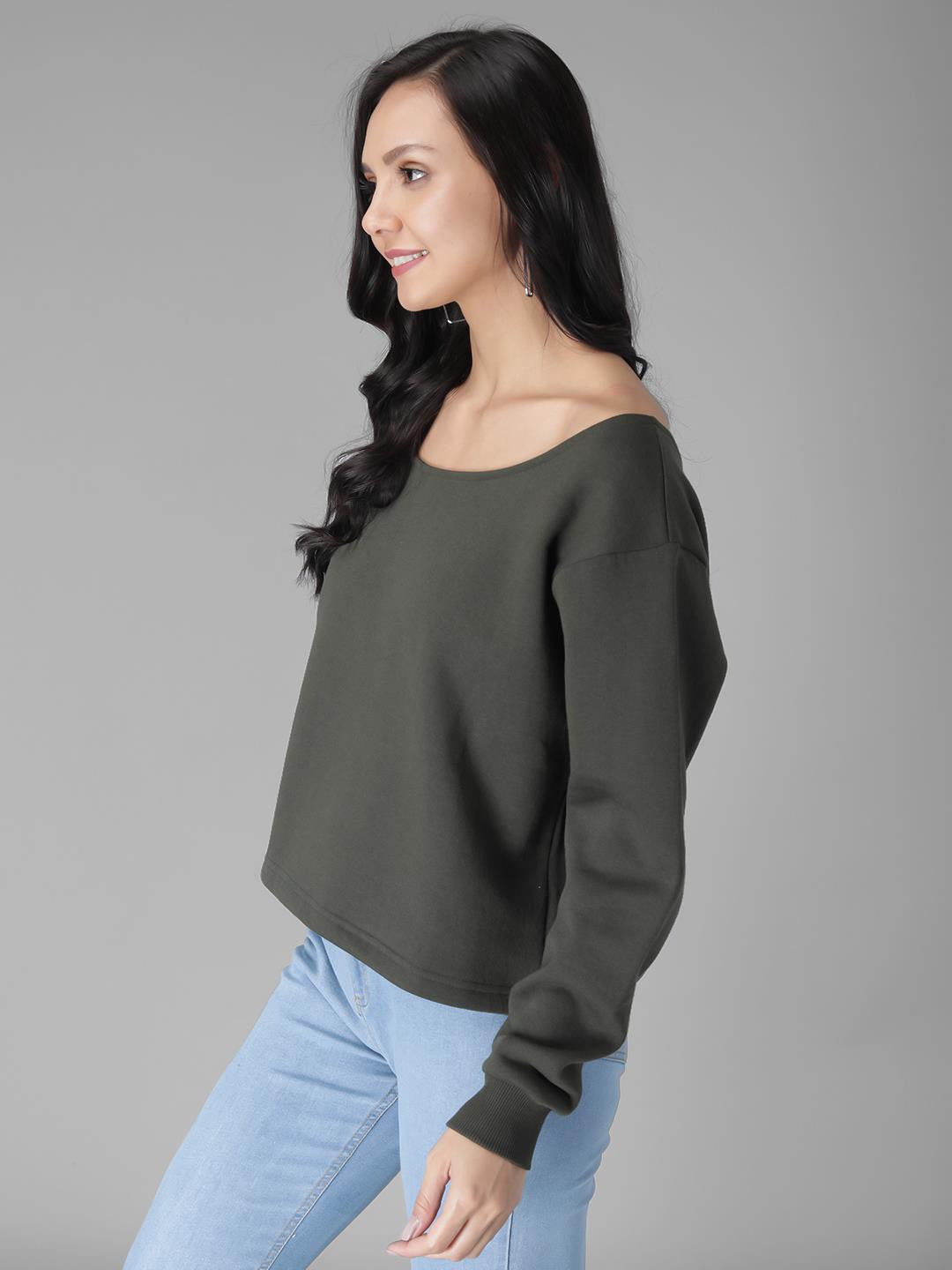 KOTTY Full Sleeve Solid Women Sweatshirt 