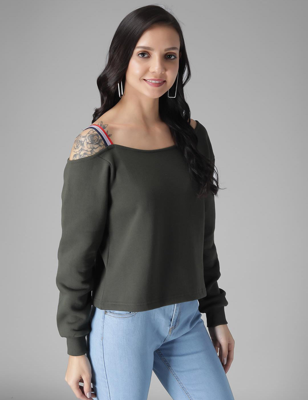 KOTTY Full Sleeve Solid Women Sweatshirt 