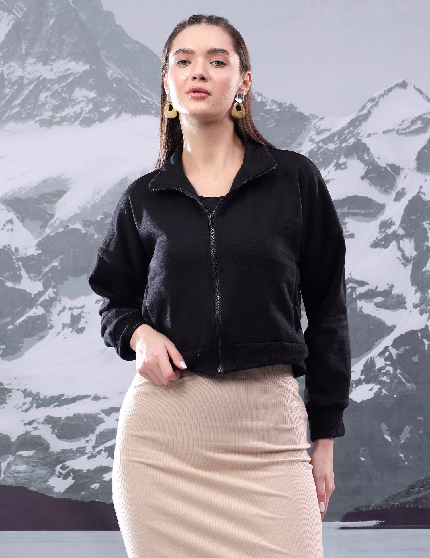 KOTTY Women Full Sleeve Solid Sweatshirt