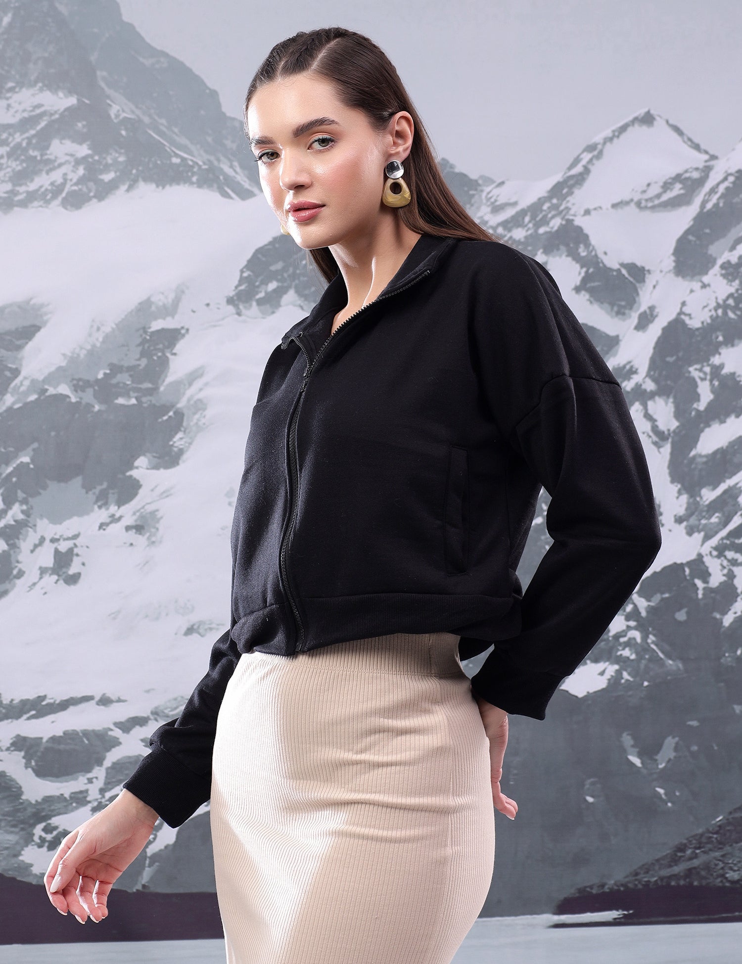KOTTY Women Full Sleeve Solid Sweatshirt