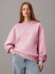 KOTTY Women's Fleece Sweatshirt Solid Pattern with Classic Round Neck