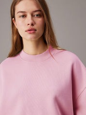 KOTTY Women's Fleece Sweatshirt Solid Pattern with Classic Round Neck