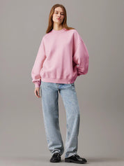 KOTTY Women's Fleece Sweatshirt Solid Pattern with Classic Round Neck
