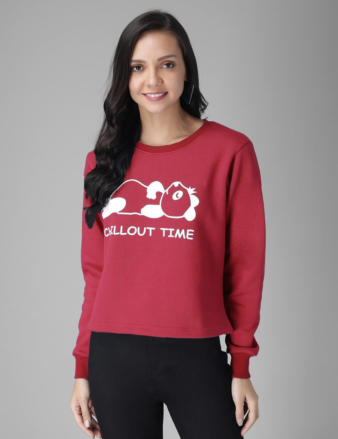 KOTTY Full Sleeve Solid Women Sweatshirt 