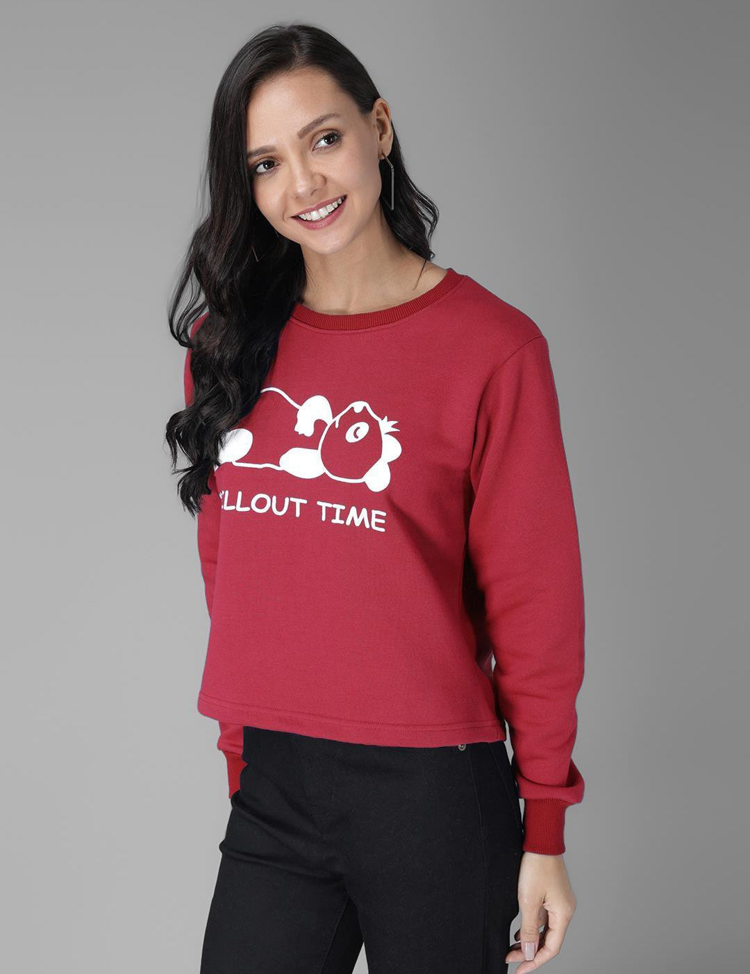 KOTTY Full Sleeve Solid Women Sweatshirt 