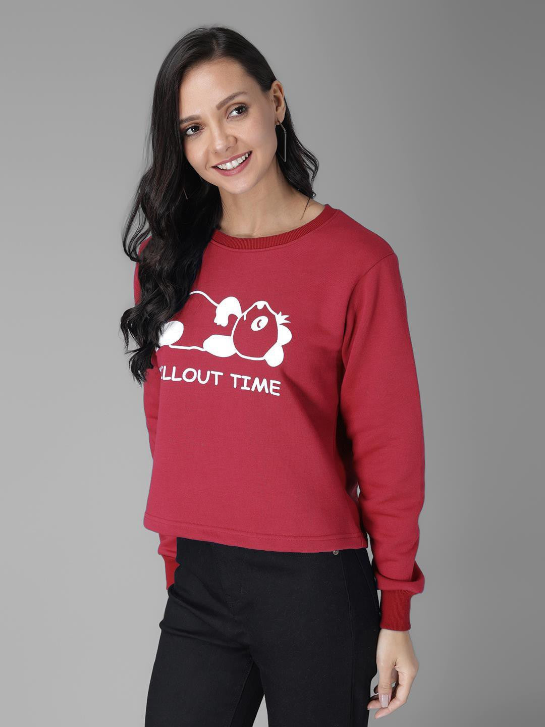 KOTTY Full Sleeve Solid Women Sweatshirt 