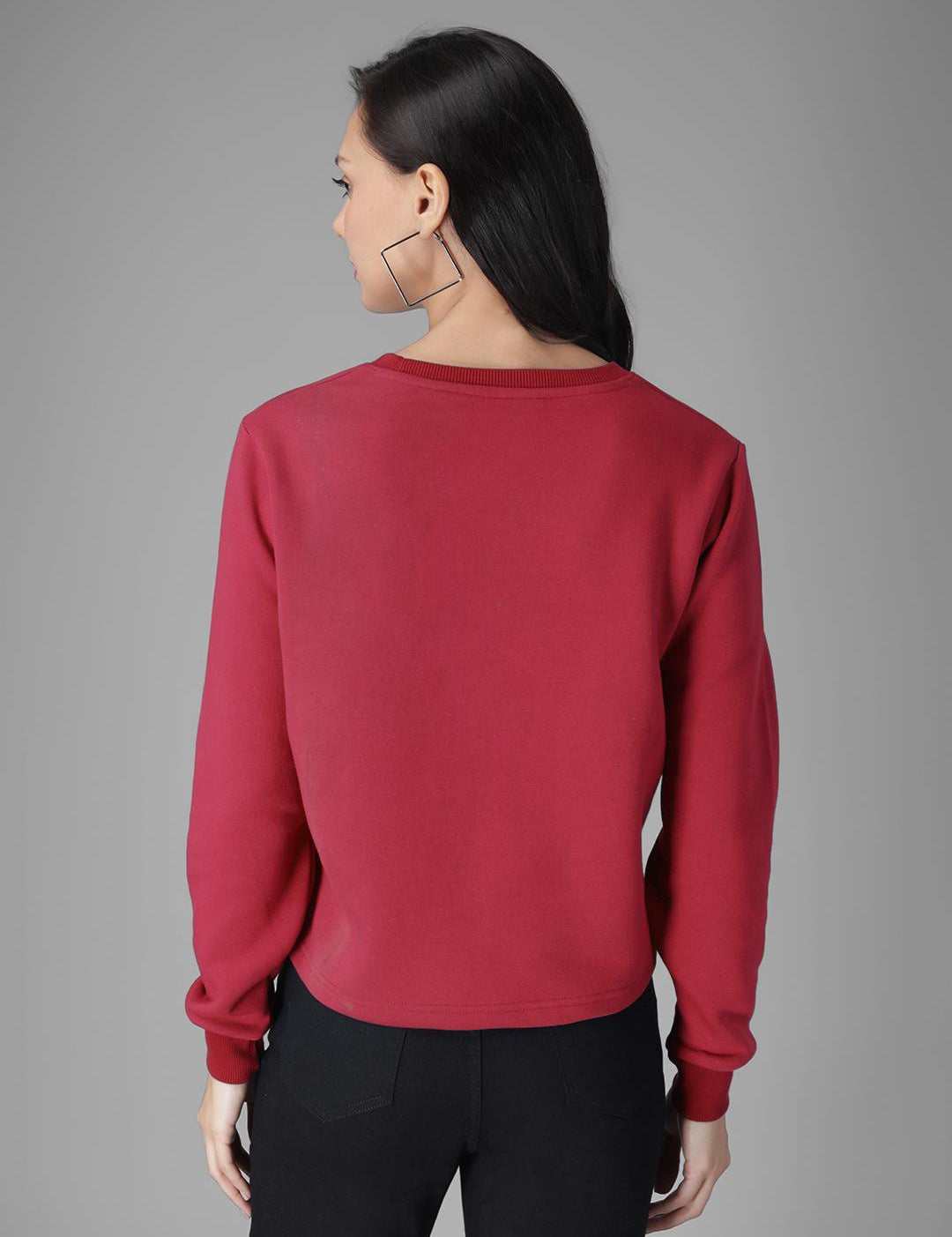 KOTTY Full Sleeve Solid Women Sweatshirt 