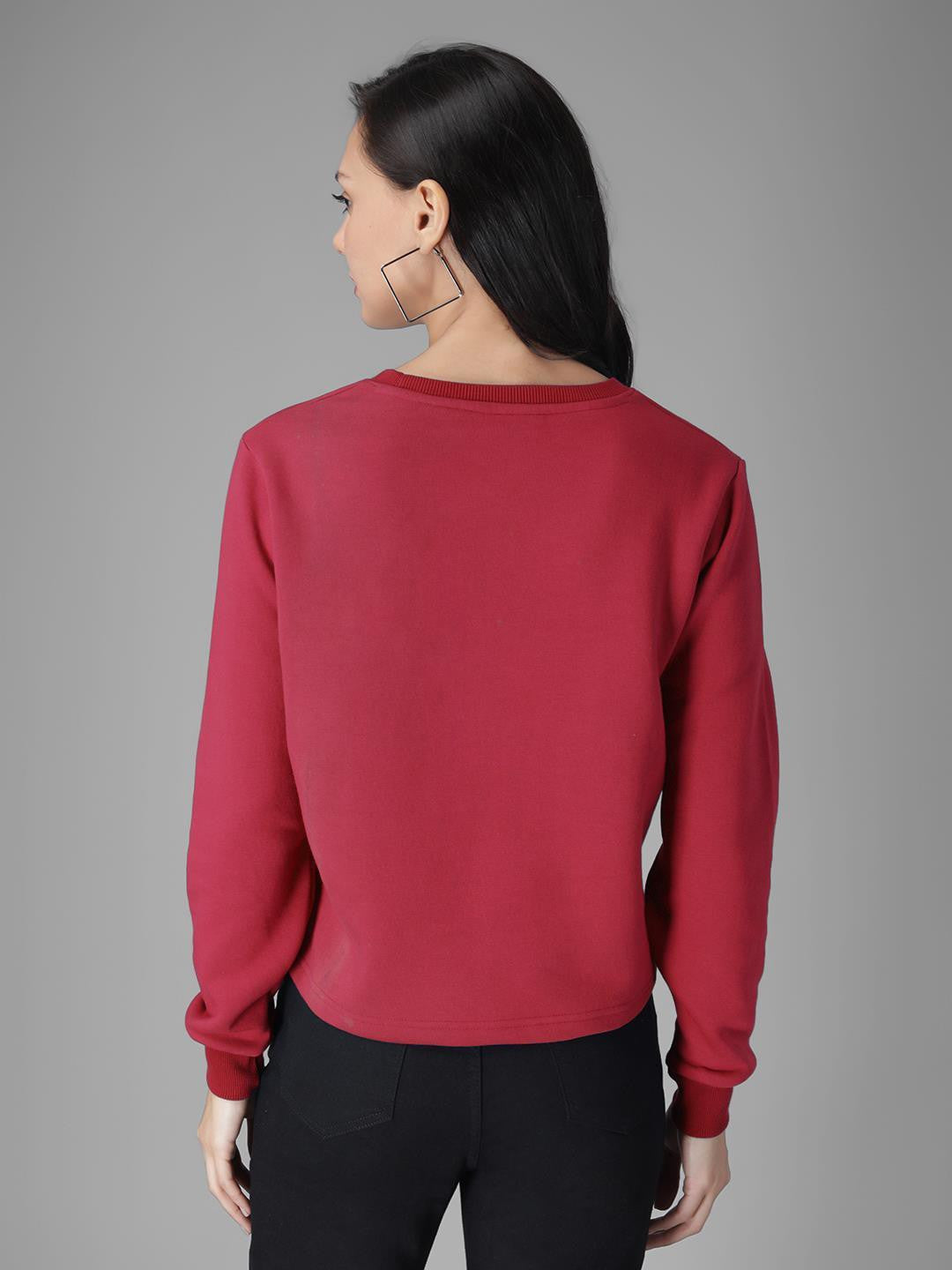 KOTTY Full Sleeve Solid Women Sweatshirt 