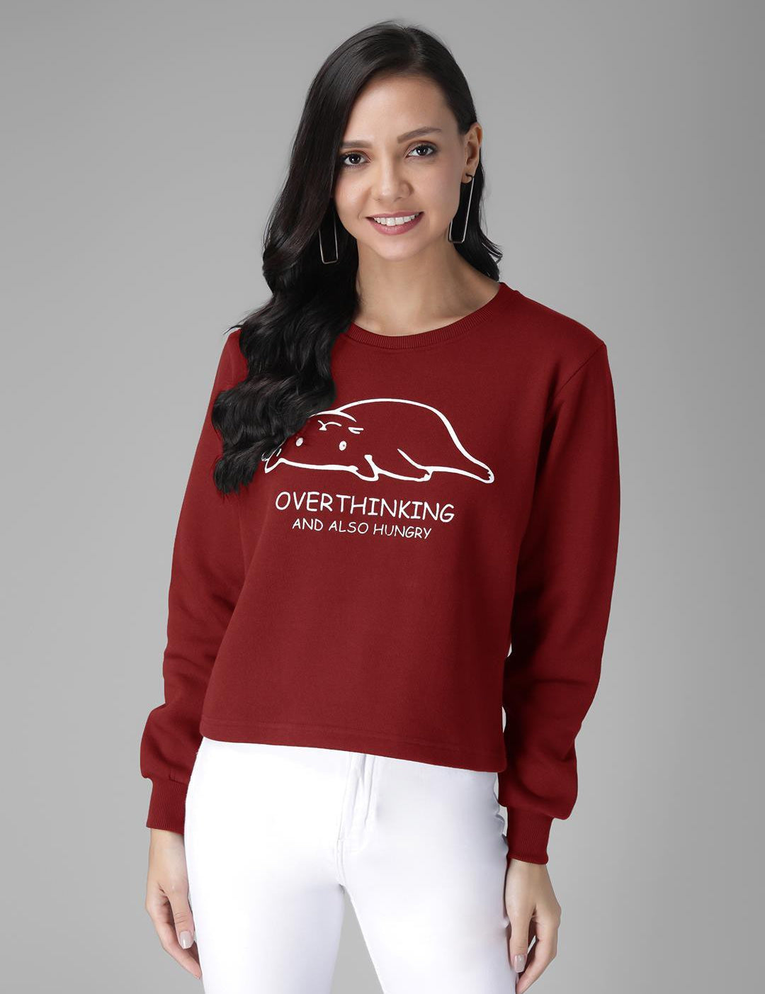 KOTTY Full Sleeve Solid Women Sweatshirt 