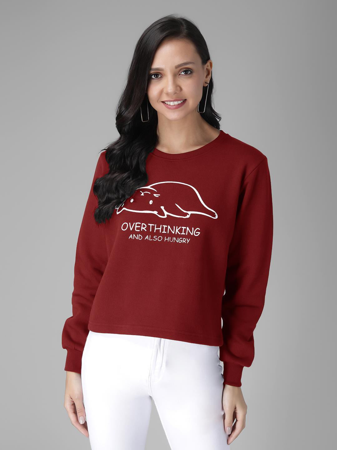 KOTTY Full Sleeve Solid Women Sweatshirt 