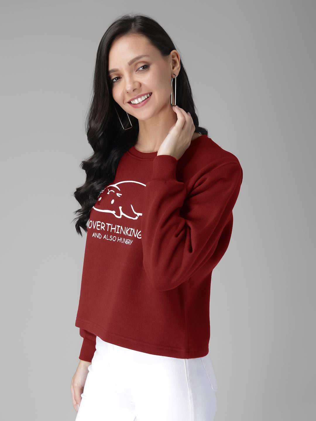 KOTTY Full Sleeve Solid Women Sweatshirt 