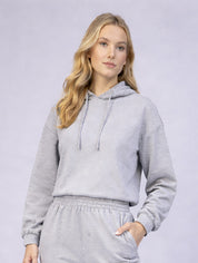 Women's Grey Hooded Sweatshirt Jogger Lounge Set