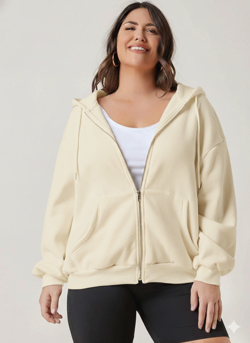 Kotty Women's Off-White Zipper Sweatshirt