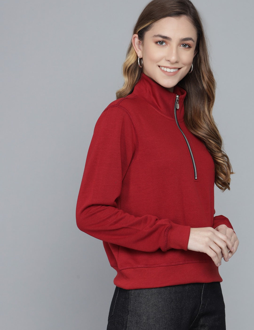 KOTTY Full Sleeve Solid Women Sweatshirt 