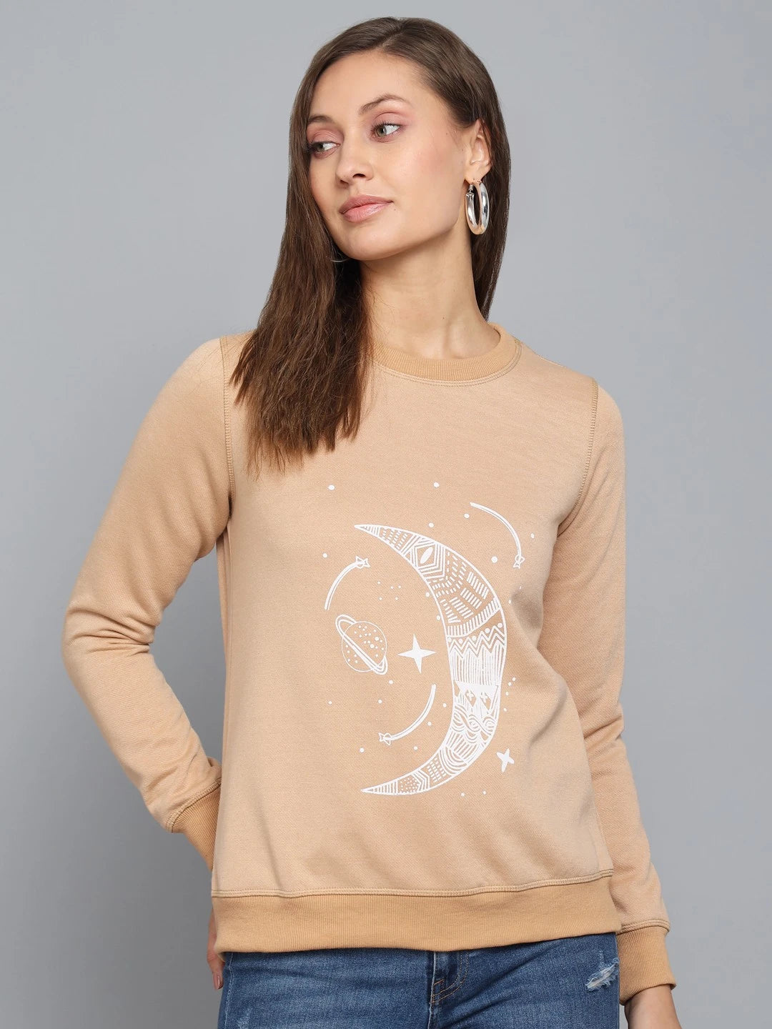KOTTY Women Full Sleeve Printed Sweatshirt