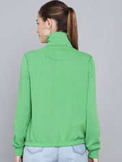 KOTTY Women GreyFull Sleeve Embroidery Sweatshirt