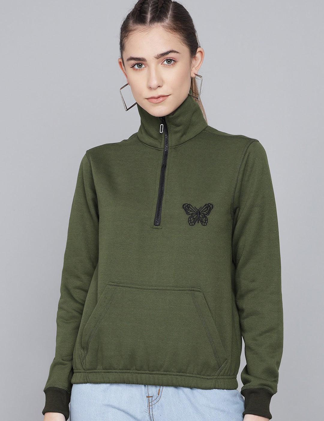KOTTY Full Sleeve Solid Women Sweatshirt 