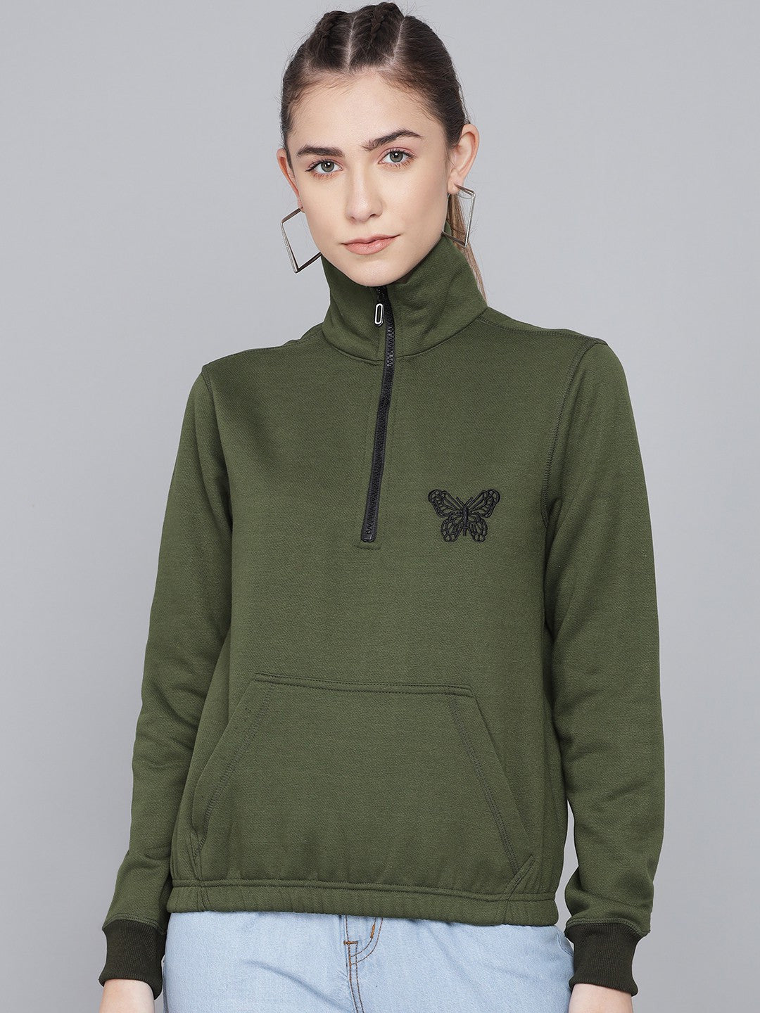 KOTTY Full Sleeve Solid Women Sweatshirt 
