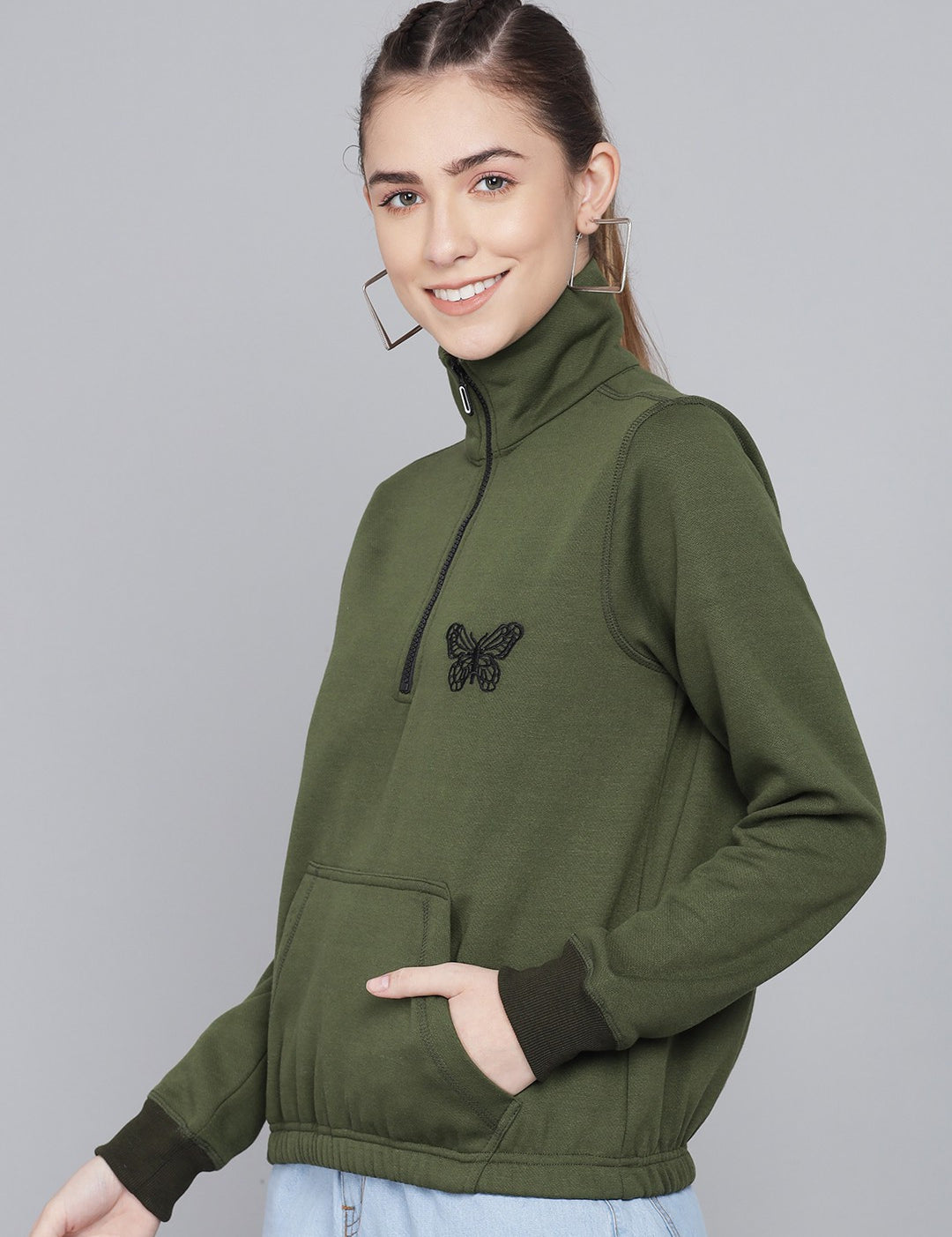 KOTTY Full Sleeve Solid Women Sweatshirt 
