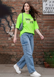 Women's Casual Solid Round Neck Cotton T-Shirt