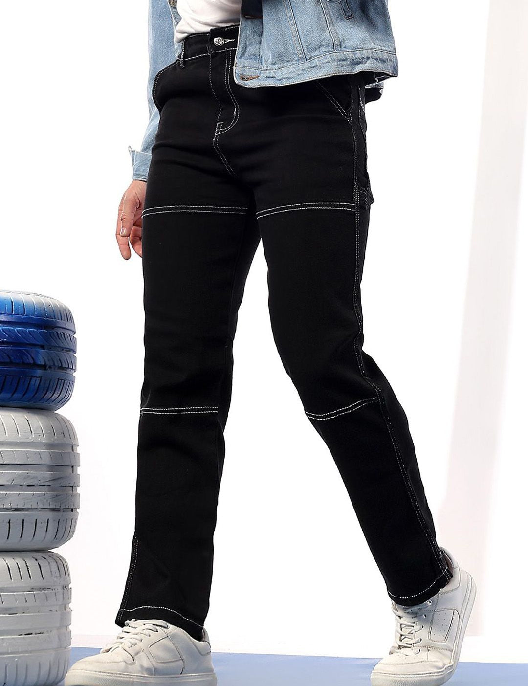 Kotty Men Comfort Regular Fit Mid-Rise Stretchable Jeans 