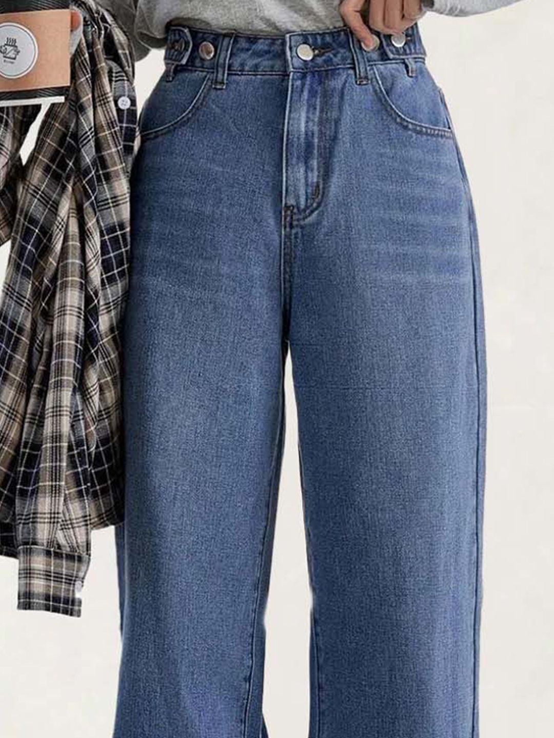 Kotty Women Boyfriend Fit High-Rise Stretchable Cotton Jeans