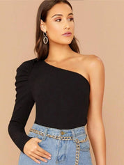 Kotty Women Solid One Shoulder Top