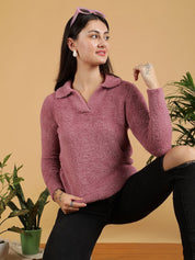 Kotty Women Lapel Collar Pullover