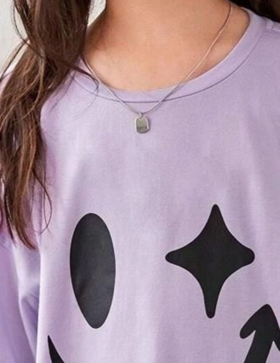 Kotty Girls Graphic Printed Round Neck Cotton Oversized T-shirt