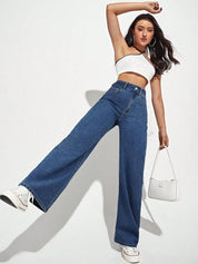 Kotty Women Cotton Straight Fit High-Rise Stretchable Jeans