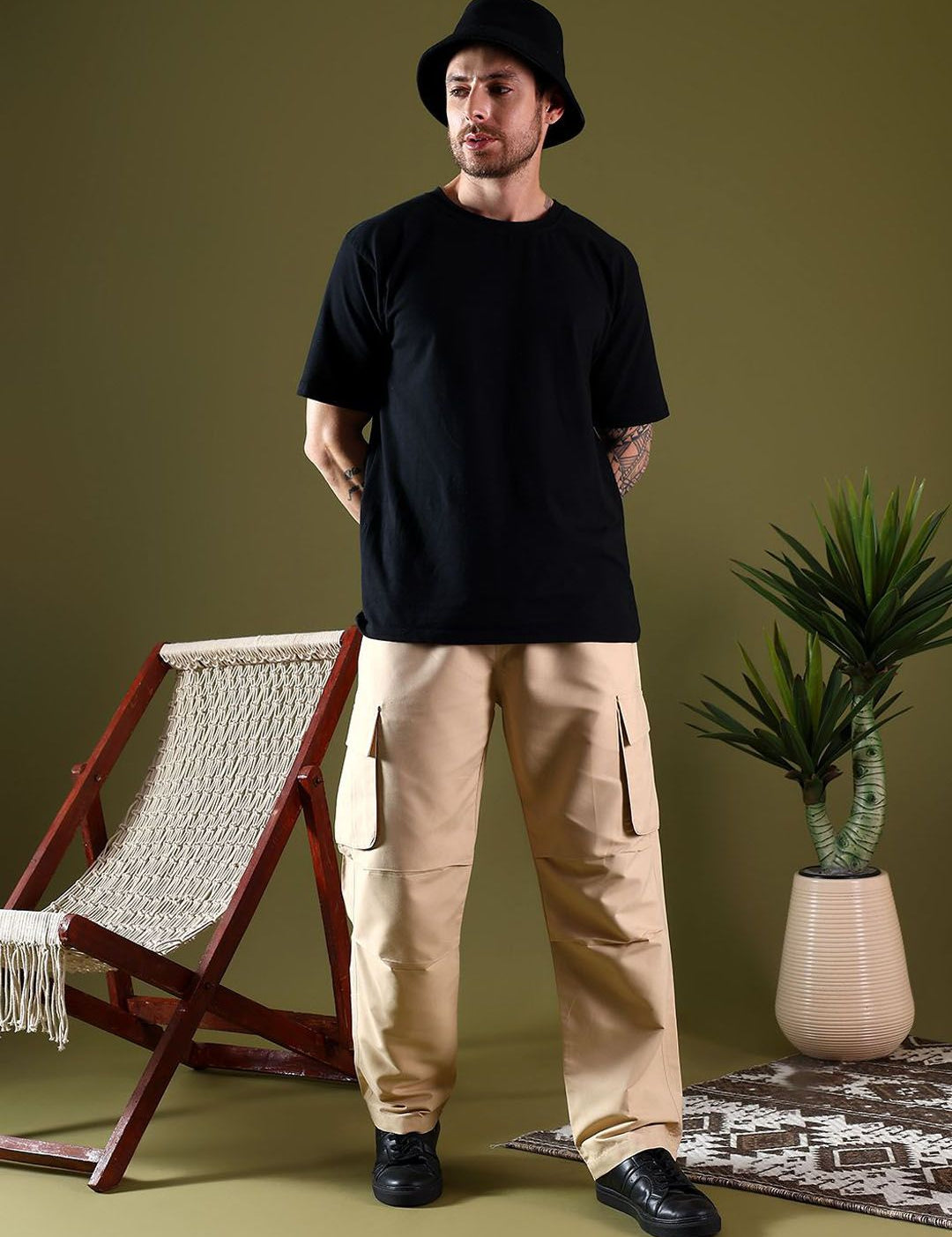 Kotty Men Relaxed Easy Wash Cargos Trousers