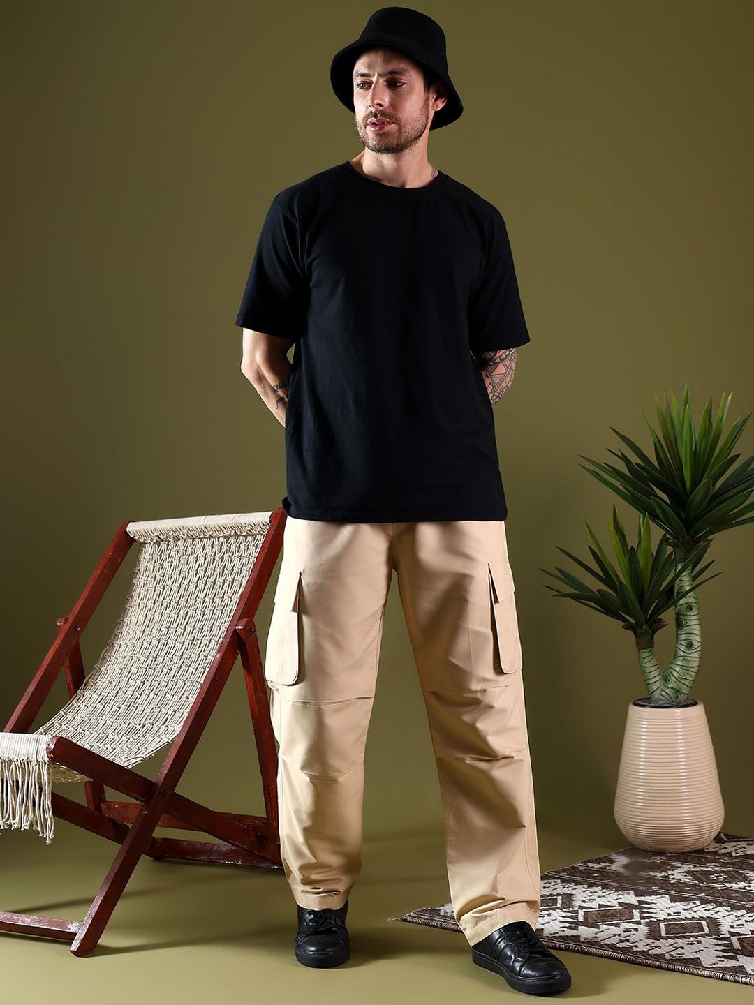 Kotty Men Relaxed Easy Wash Cargos Trousers