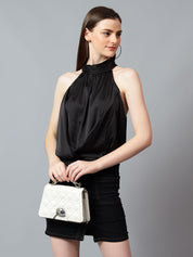 Kotty Women Solid Halter Neck Top