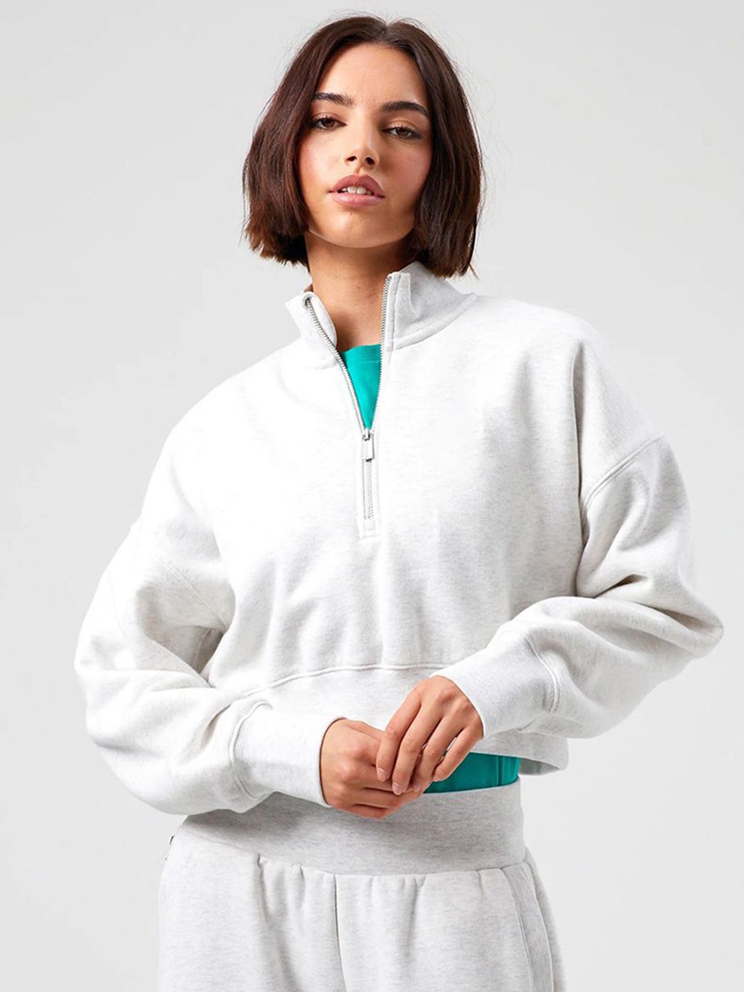 Kotty Women Mock Neck Oversized Pullover Sweatshirt