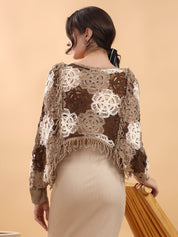 Kotty Self Design Round Neck Cotton Top