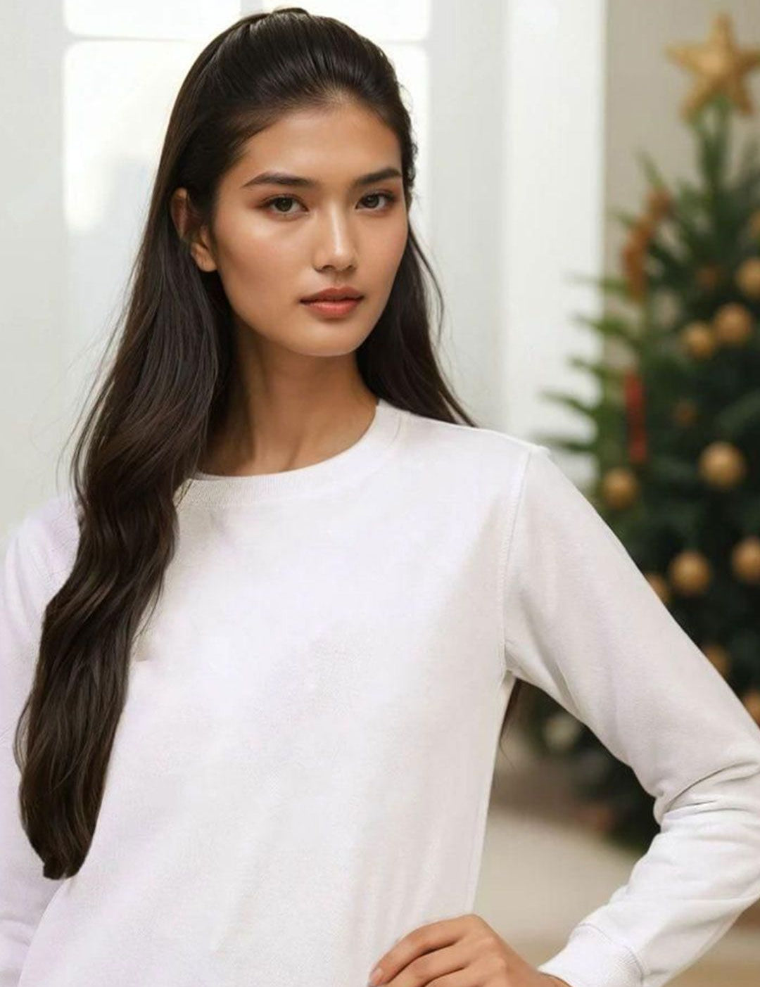 Kotty Women Solid Round Neck Full Sleeve Sweatshirt