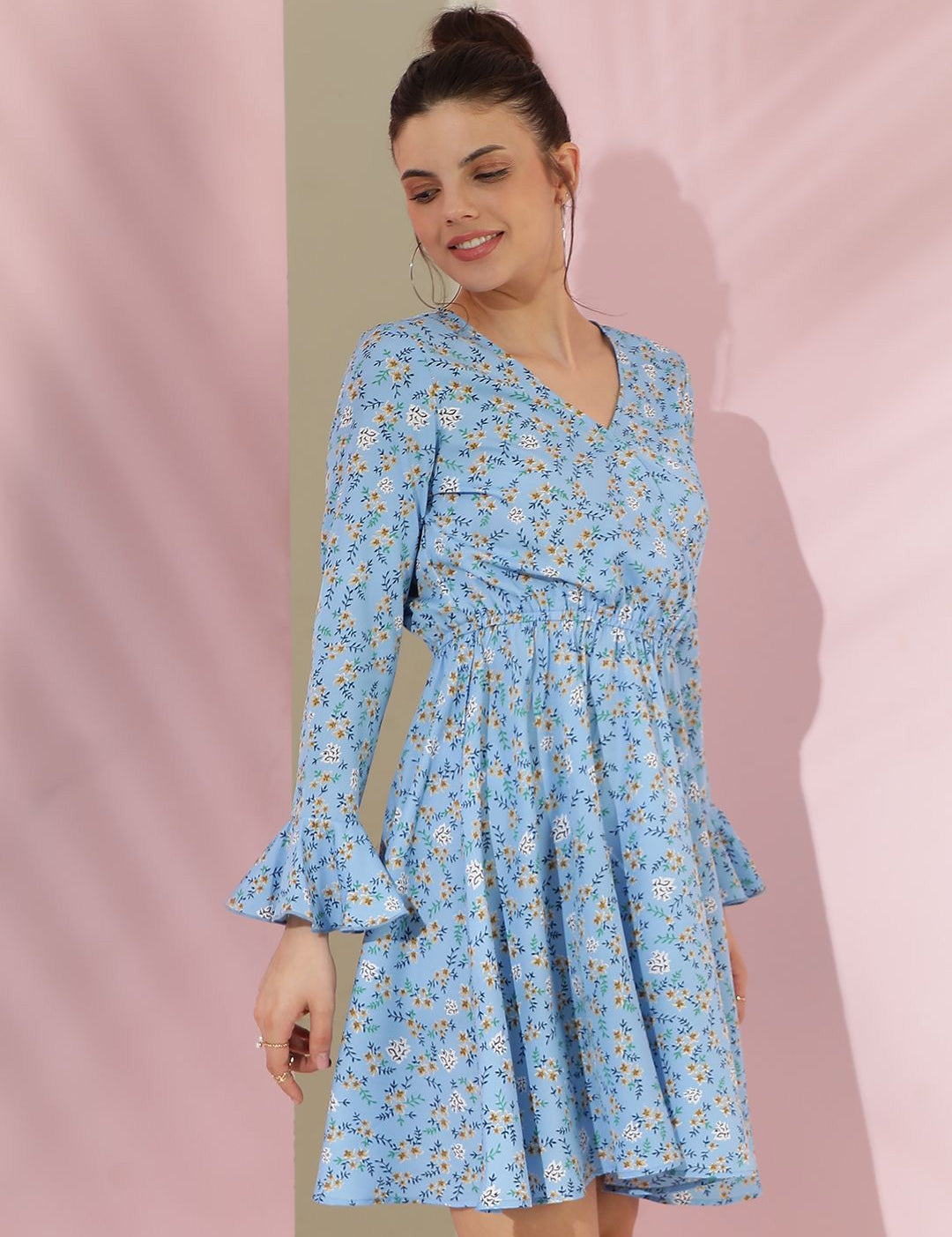 Kotty Women Floral Printed Fit & Flare Mini Dress