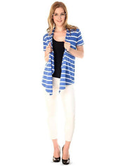 Kotty Striped Open Front Crop Shrug