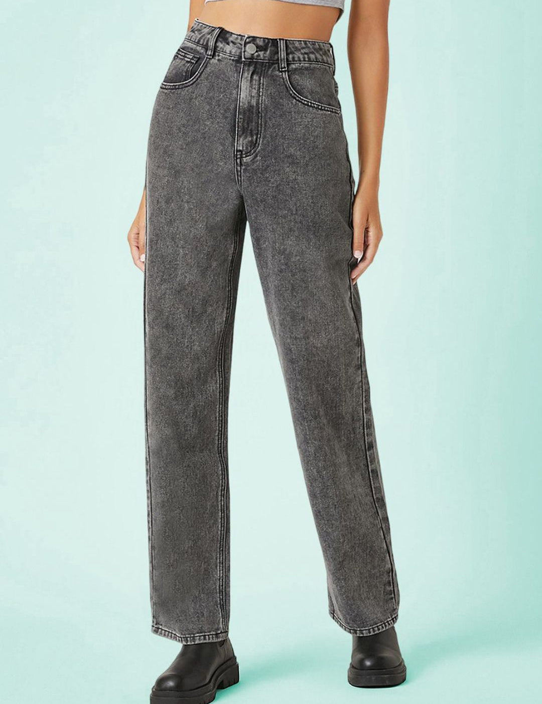 Kotty Women Jean Straight Fit High-Rise Stretchable Jeans