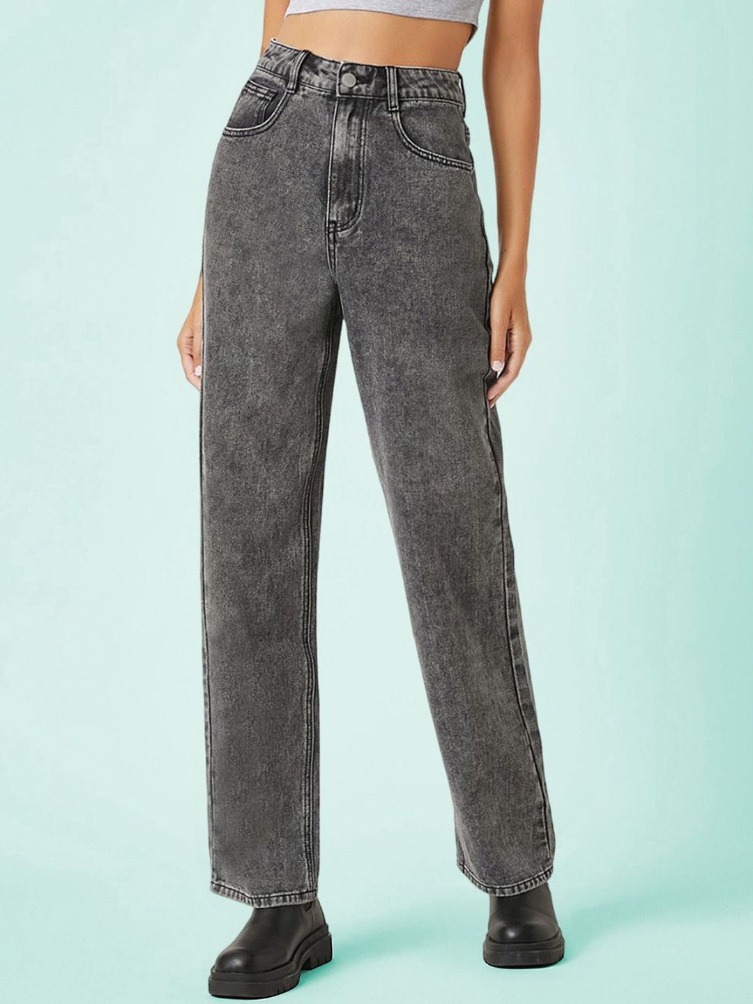 Kotty Women Jean Straight Fit High-Rise Stretchable Jeans