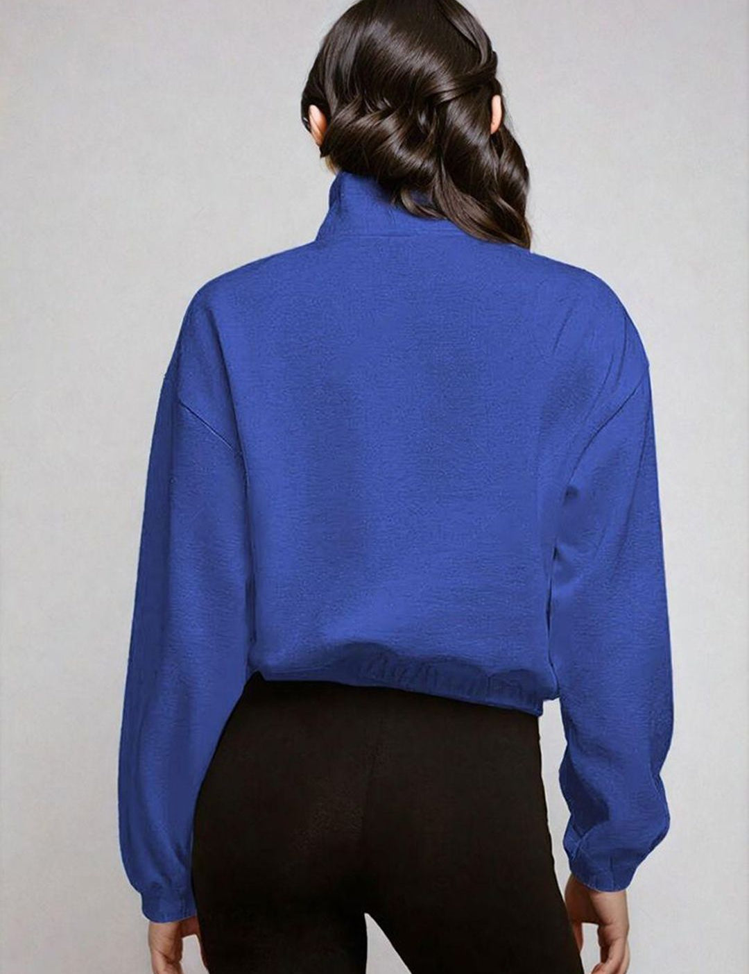 Kotty Women Half Zipper Cotton Sweatshirt