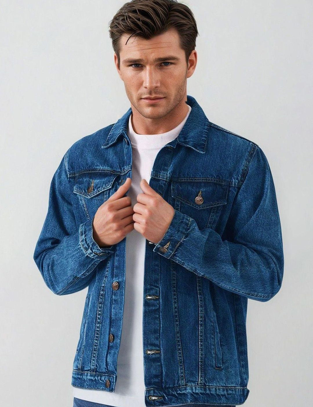 Kotty Men Solid Denim Jacket